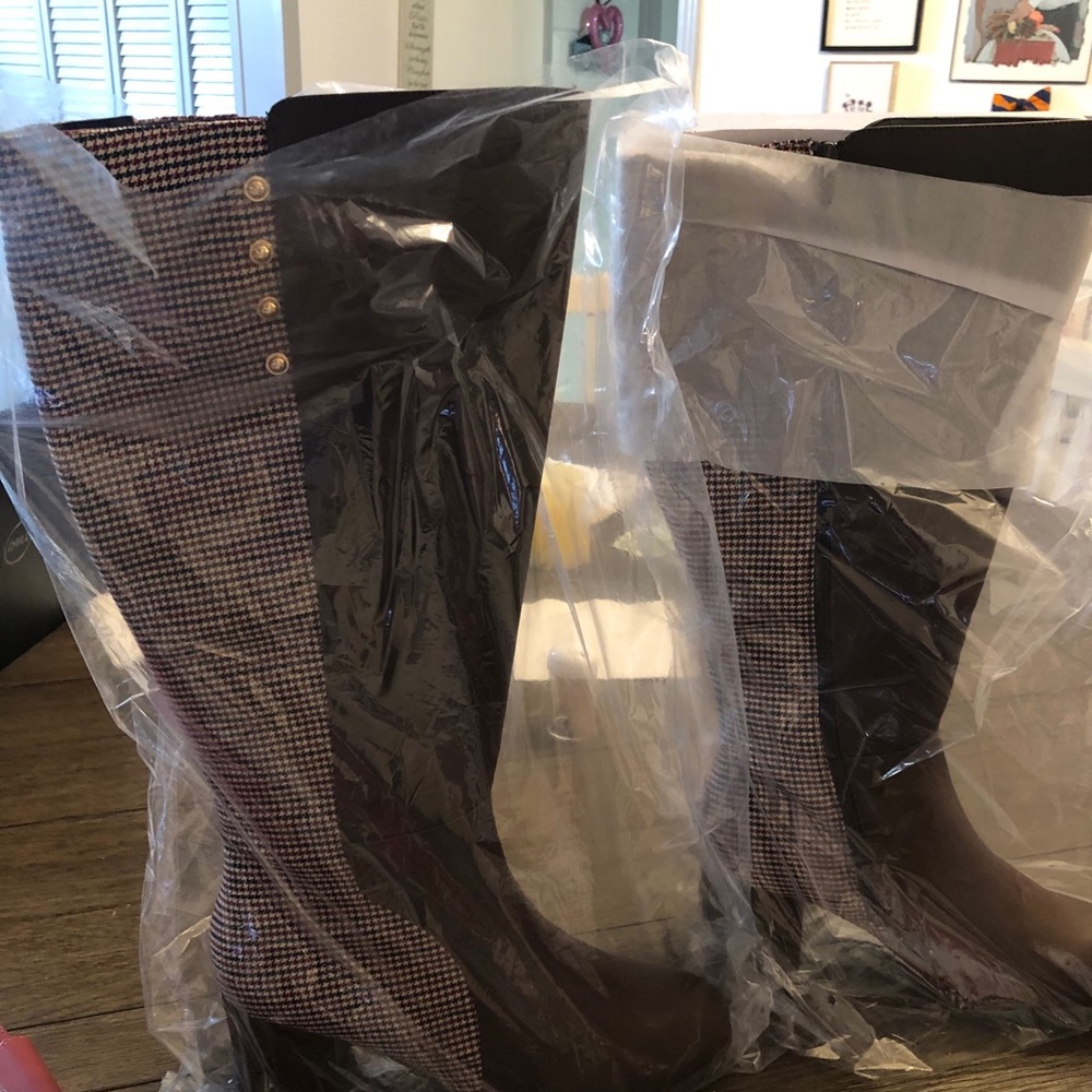 Knee high wide calf boot